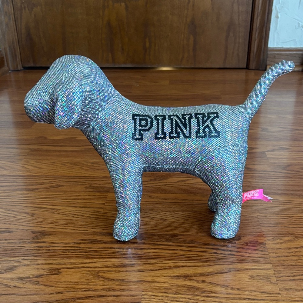 Victoria’s Secret PINK large holographic glitter pup